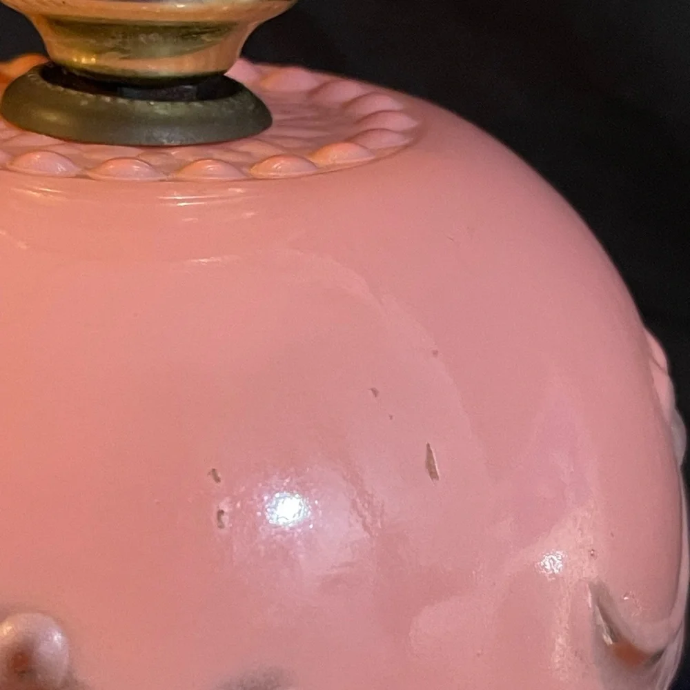 Vintage Pink Glass Lamp.  Missing top diffuser/globe - Picture 6 of 8